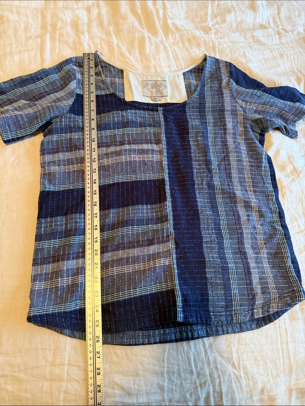 Ace & Jig Blue Striped Short Sleeve Tee M - Picture 5 of 7